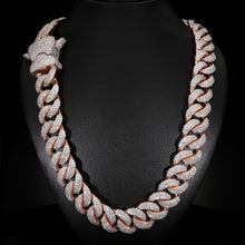 20MM Dior Lock ROSE GOLD VVS ROUND CUBAN CHAIN