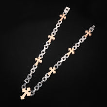 Infinity x Jessus Cross  WHITE & ROSE GOLD  Iced-Out Cuban Chain
