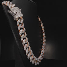 20MM Dior Lock ROSE GOLD VVS ROUND CUBAN CHAIN