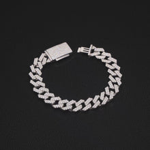 8MM Iced Cuban Link Bracelet – White Gold Edition