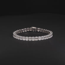 6MM,8MM Iced WHITE GOLD Baguette Cuban Bracelet