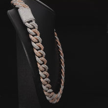 20MM Iced Rose Gold & White Cuban Link Chain