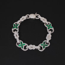 Emerald Bloom Diamond White gold Link Bracelet