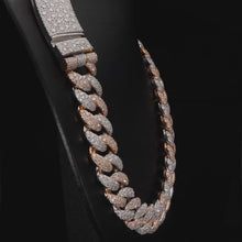 24MM flooded VVS rose gold & white gold cuban with mossic setting