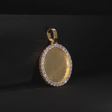Iced Gold Round Bezel Pendant