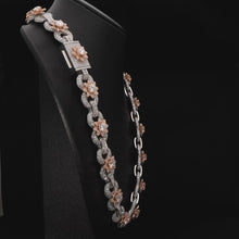 Royal Iced Floral white gold Cuban Chain