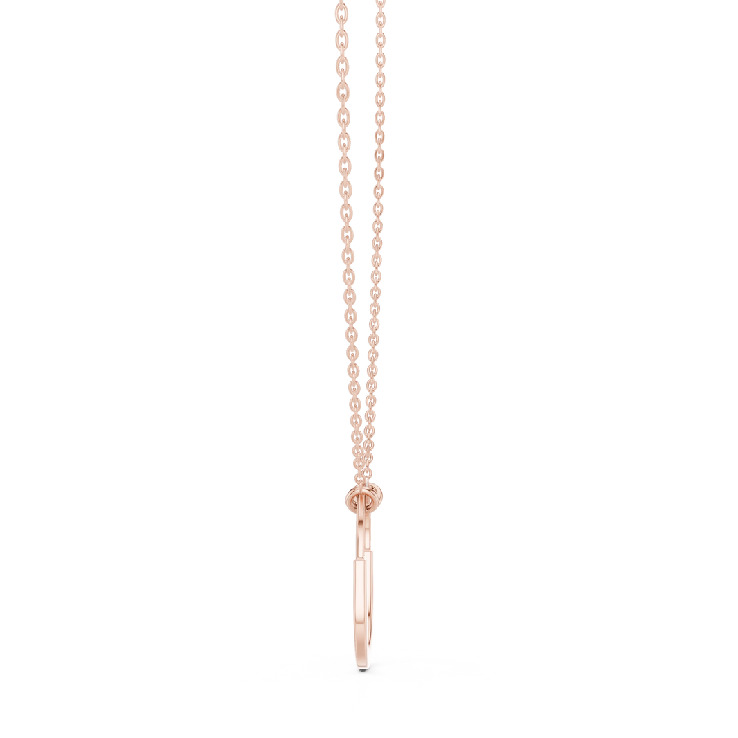 Pavé U Lock Moissanite Pendant in rose 925 sterling silver, view 3