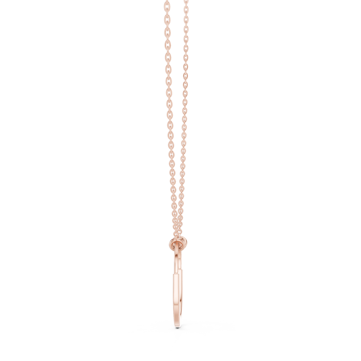 Pavé U Lock Moissanite Pendant in rose 925 sterling silver, view 3