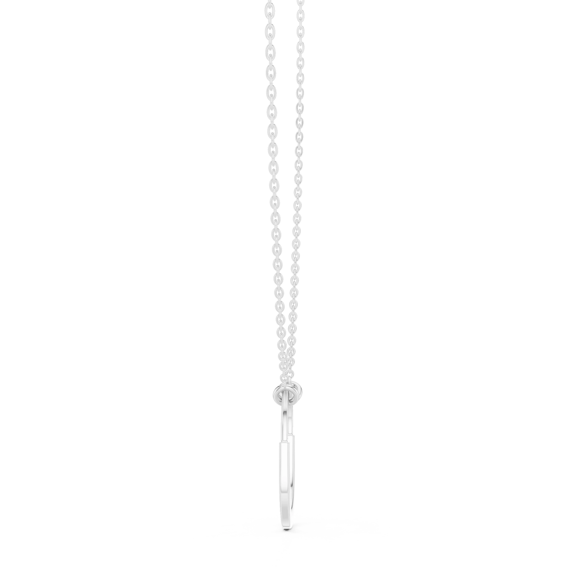 Pavé U Lock Moissanite Pendant in white 925 sterling silver, view 3