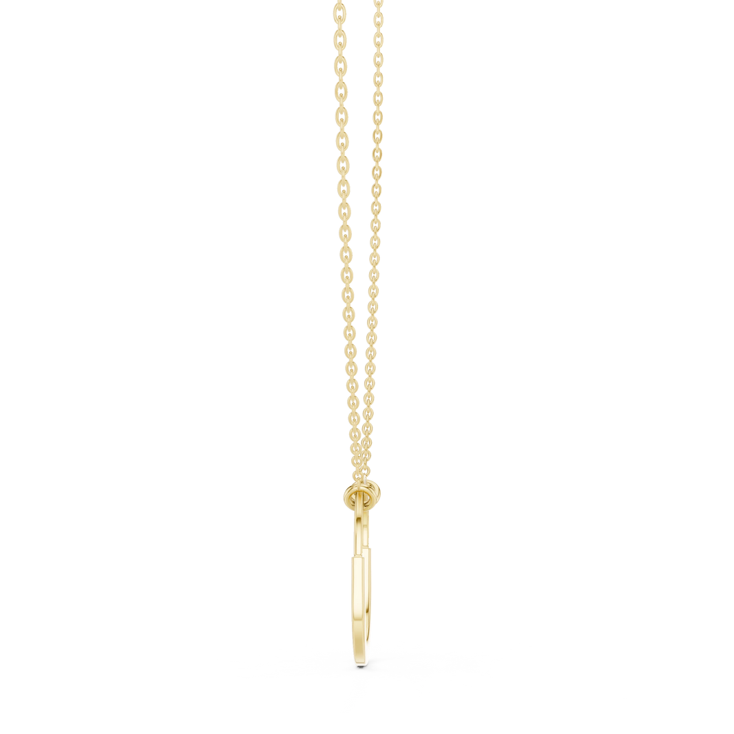 Pavé U Lock Moissanite Pendant in yellow 925 sterling silver, view 3