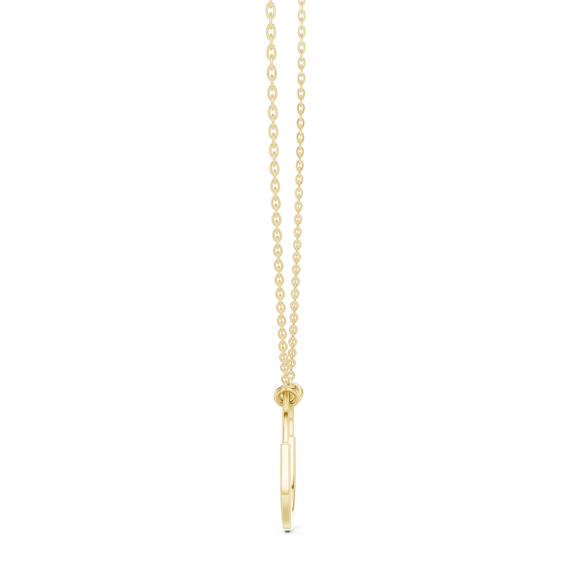 Pavé U Lock Moissanite Pendant in yellow 925 sterling silver, view 3