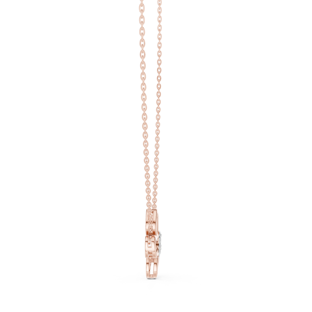 Open Butterfly Moissanite Pendant in rose 925 sterling silver, view 3