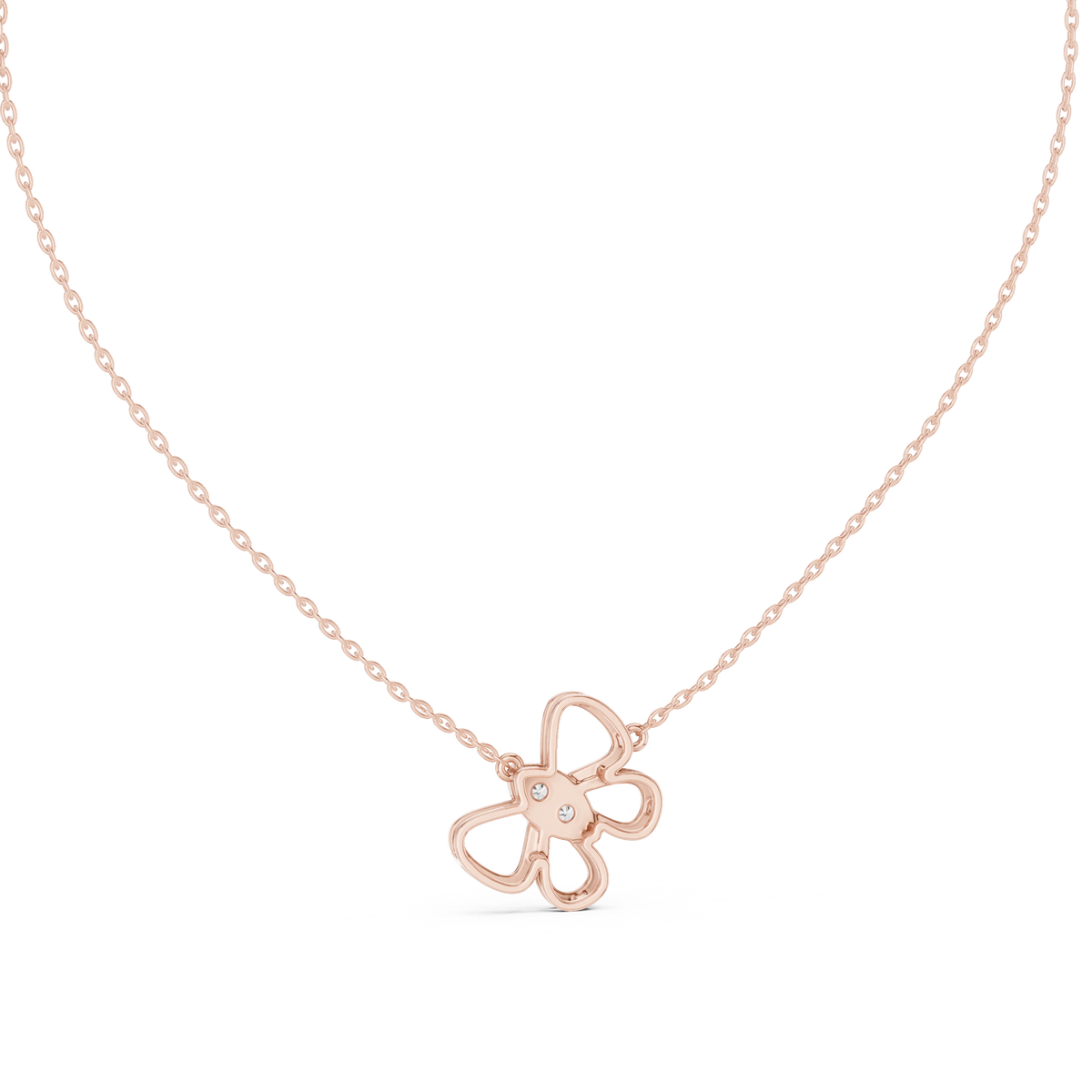 Open Butterfly Moissanite Pendant in rose 925 sterling silver, view 4