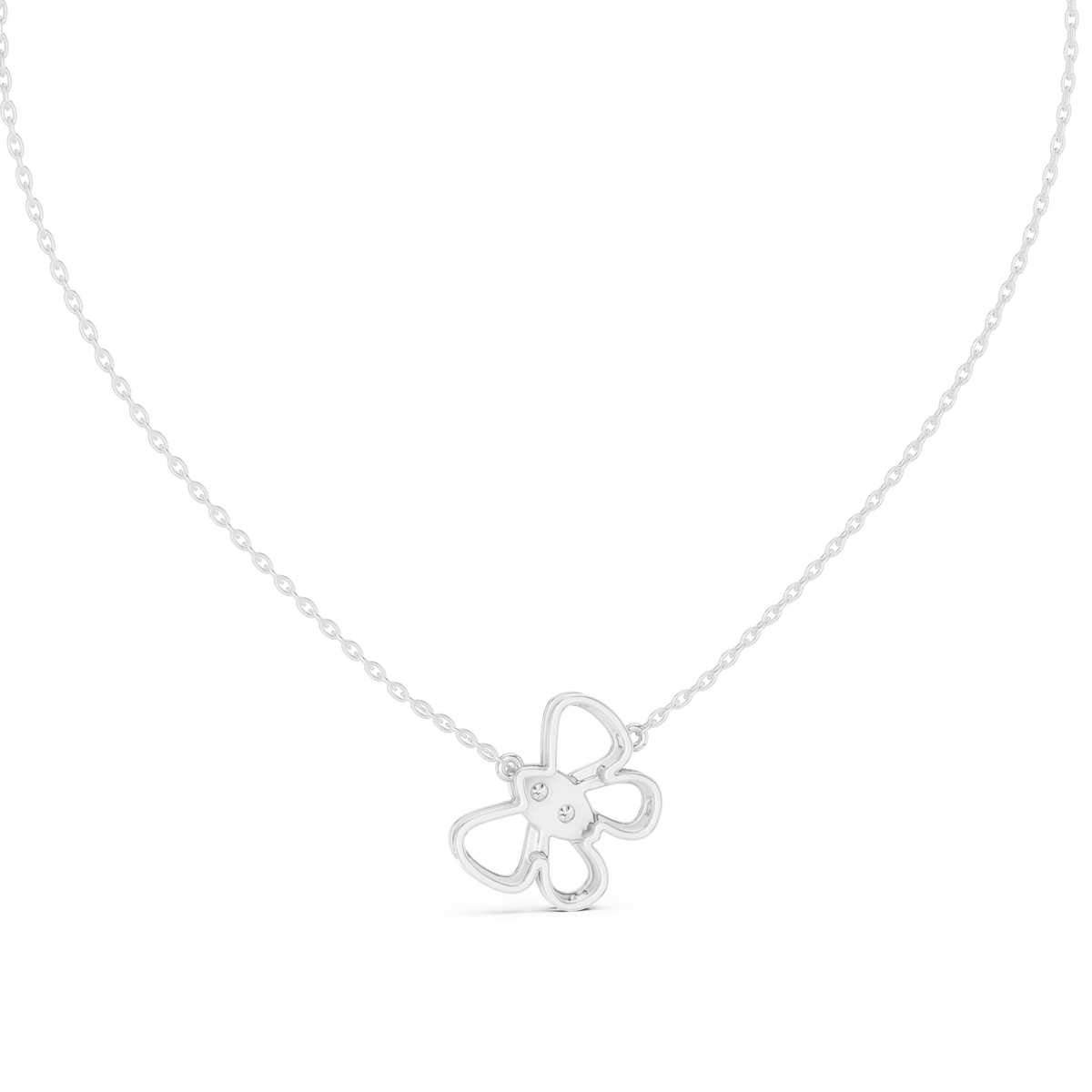 Open Butterfly Moissanite Pendant in white 925 sterling silver, view 4