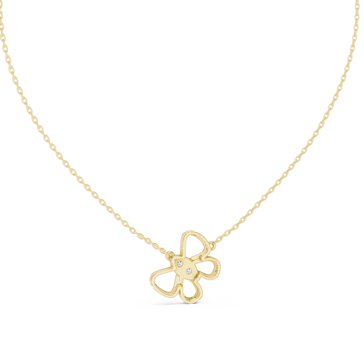Open Butterfly Moissanite Pendant in yellow 925 sterling silver, view 4
