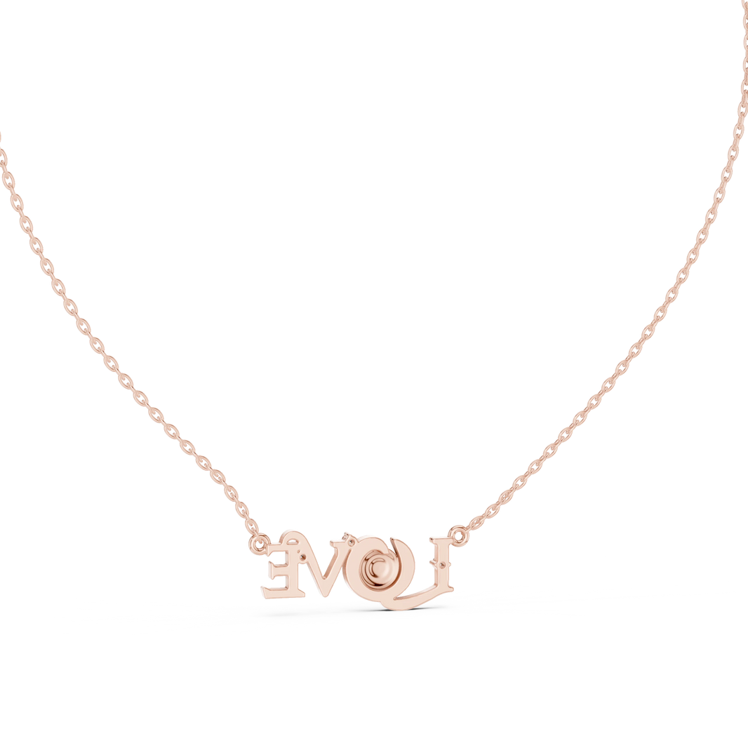 LOVE Evil Eye Moissanite Pendant in rose 925 sterling silver, view 4