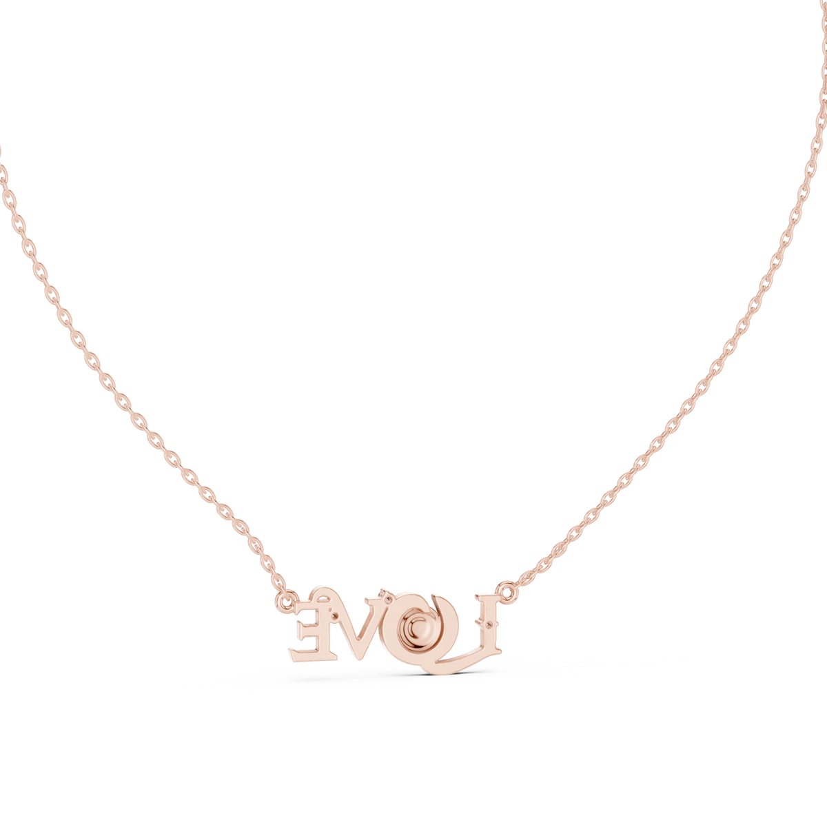 LOVE Evil Eye Moissanite Pendant in rose 925 sterling silver, view 4