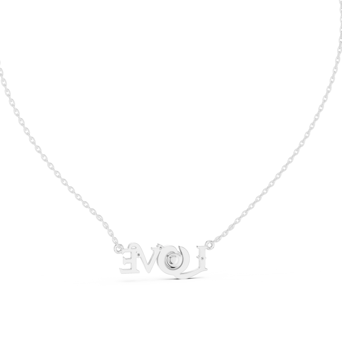LOVE Evil Eye Moissanite Pendant in white 925 sterling silver, view 4