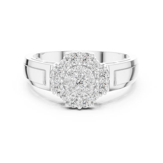 Large Flower Cluster Moissanite Ring in white 925 sterling silver, view 4