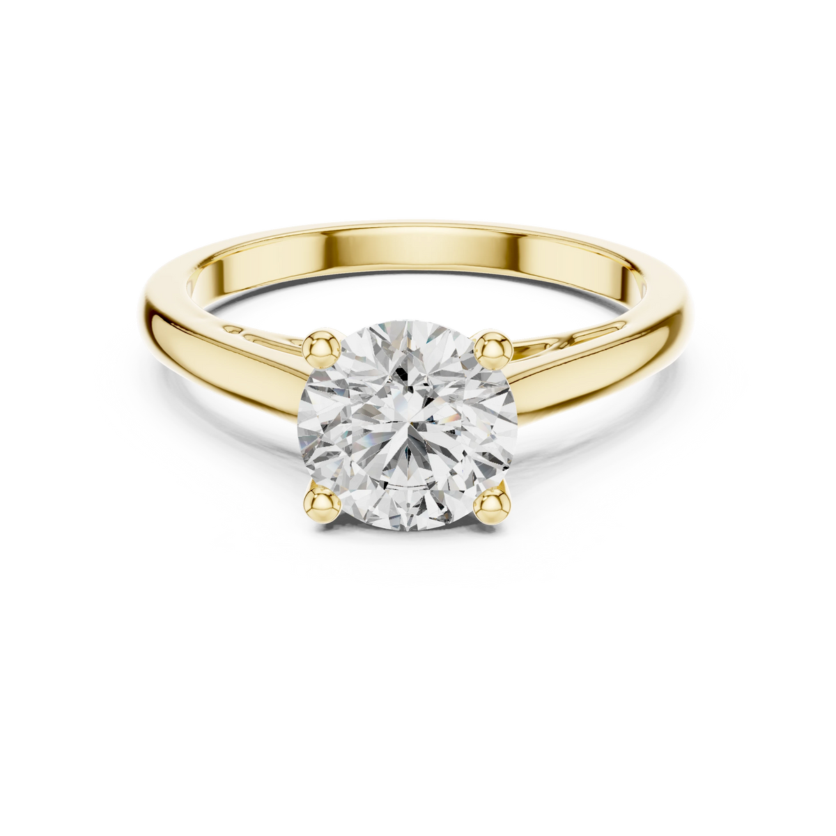 Round Cathedral Filigree Moissanite Engagement Ring in yellow 925 sterling silver, view 4