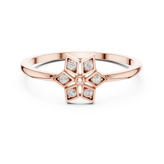Petite Six Point Star Moissanite Ring in rose 925 sterling silver, view 4