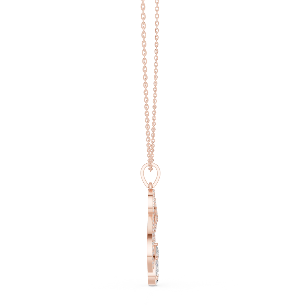 Infinity Loop Cluster Drop Moissanite Pendant in rose 925 sterling silver, view 3