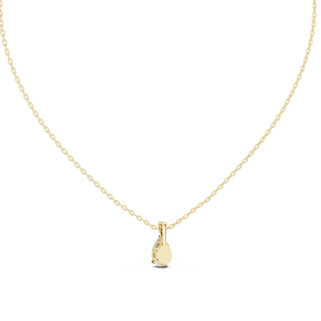 Pear Moissanite Solitaire Pendant with Tube Bail in yellow 925 sterling silver, view 4