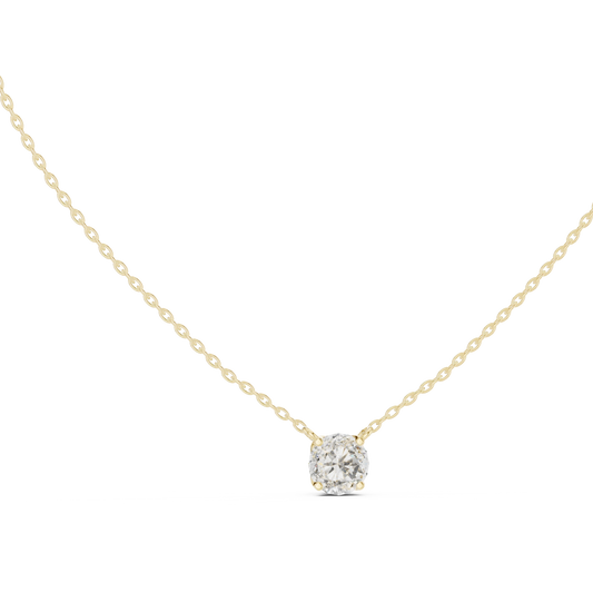 Floating Swirl Basket Round Moissanite Pendant in yellow 925 sterling silver, view 1
