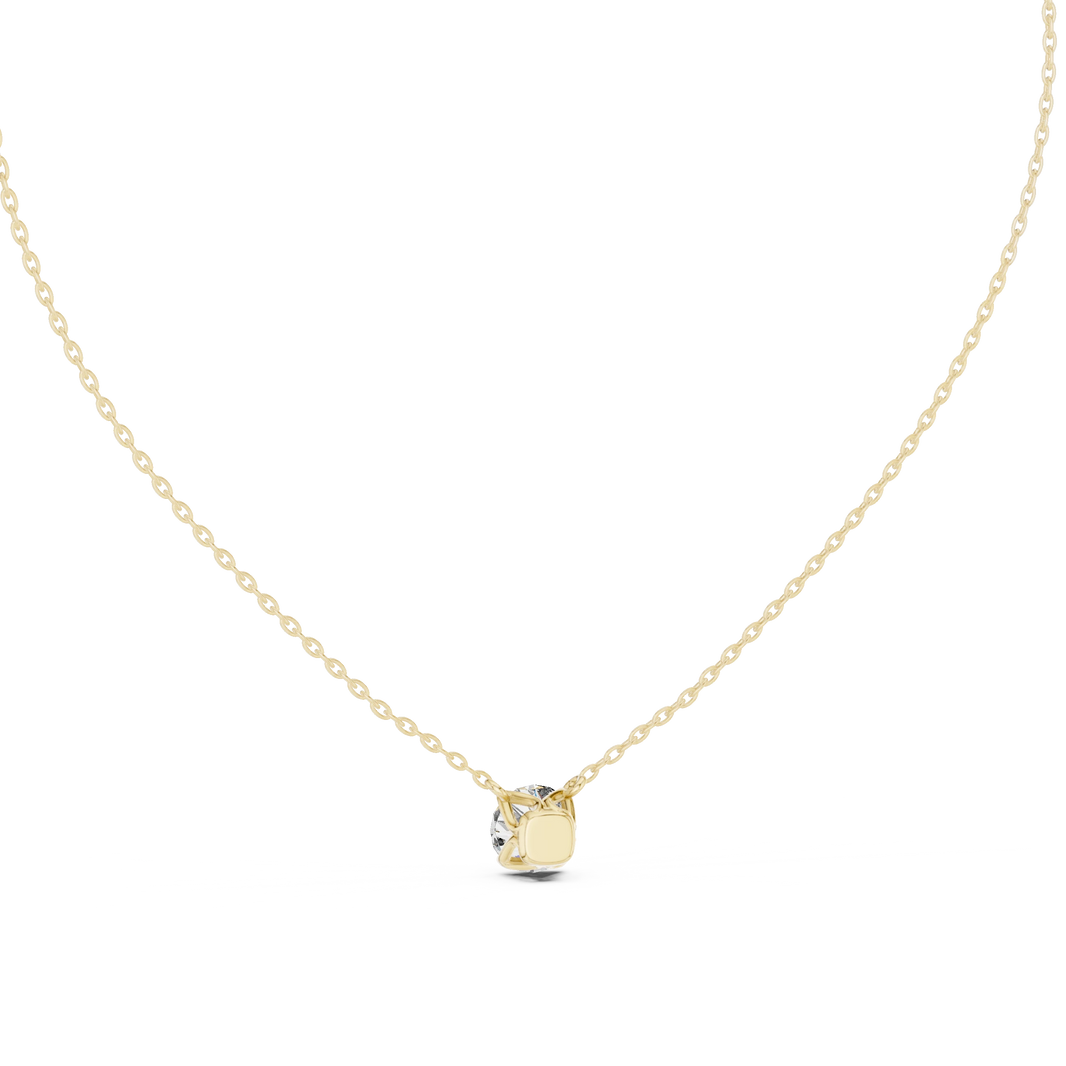 Floating Swirl Basket Round Moissanite Pendant in yellow 925 sterling silver, view 4