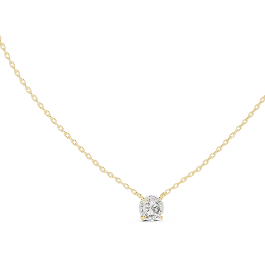 Floating Claw Prong Round Moissanite Pendant in yellow 925 sterling silver, view 1