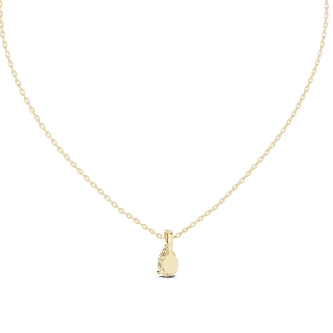 Pear Moissanite Scroll Basket Solitaire Pendant in yellow 925 sterling silver, view 4
