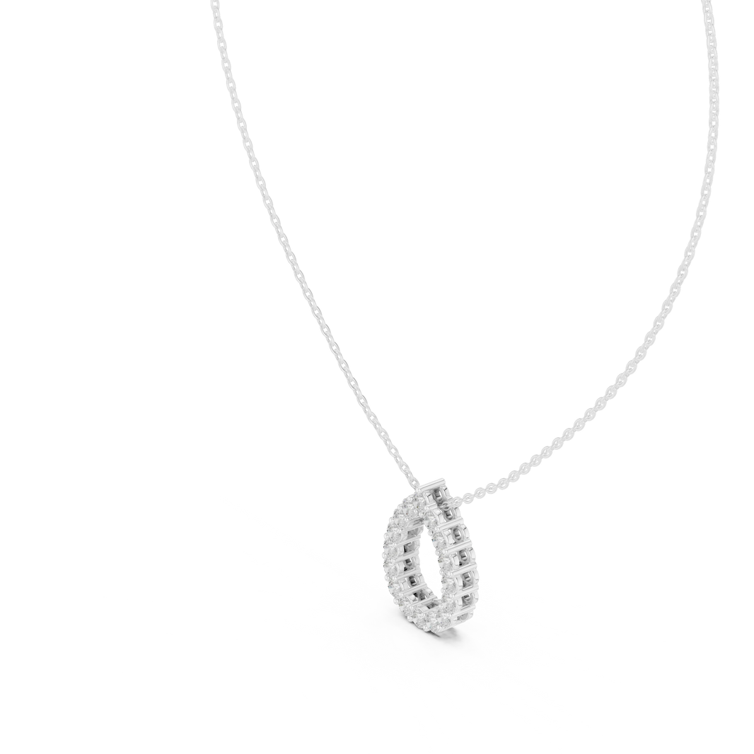 Open Teardrop Moissanite Pendant in white 925 sterling silver, view 2