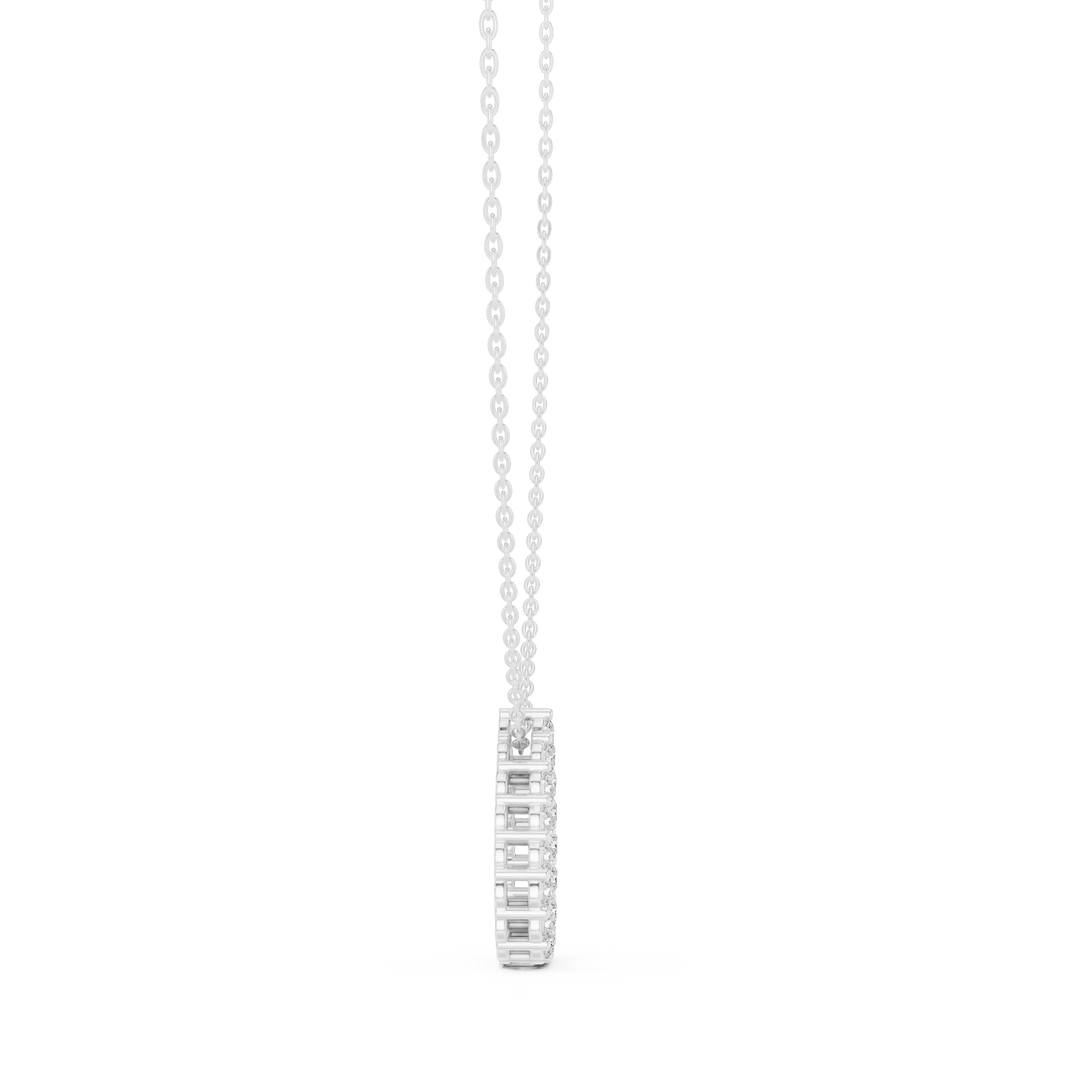 Open Teardrop Moissanite Pendant in white 925 sterling silver, view 3
