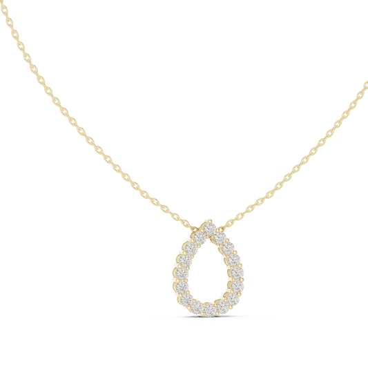 Open Teardrop Moissanite Pendant in yellow 925 sterling silver, view 1