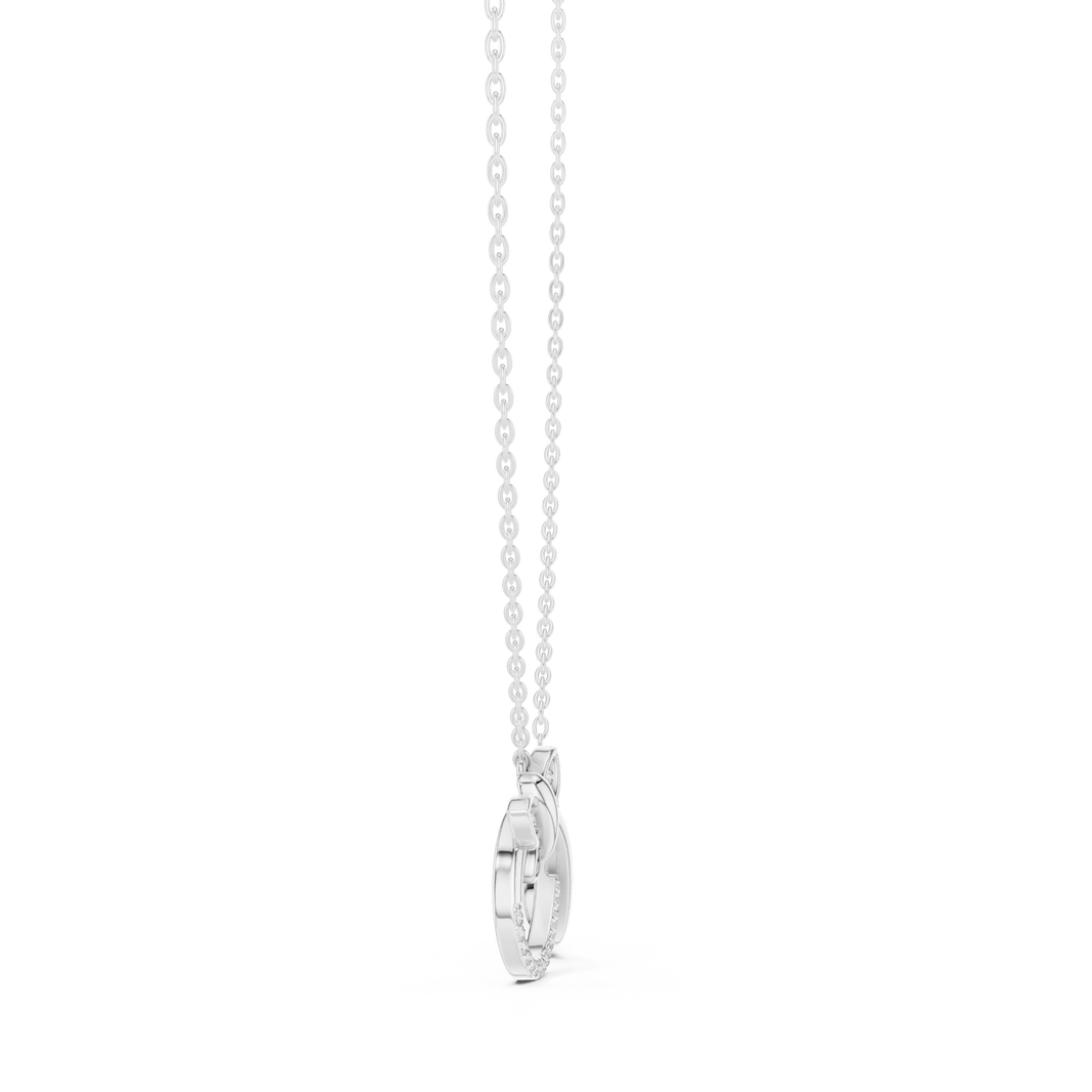 Infinity Butterfly Moissanite Pendant in white 925 sterling silver, view 3