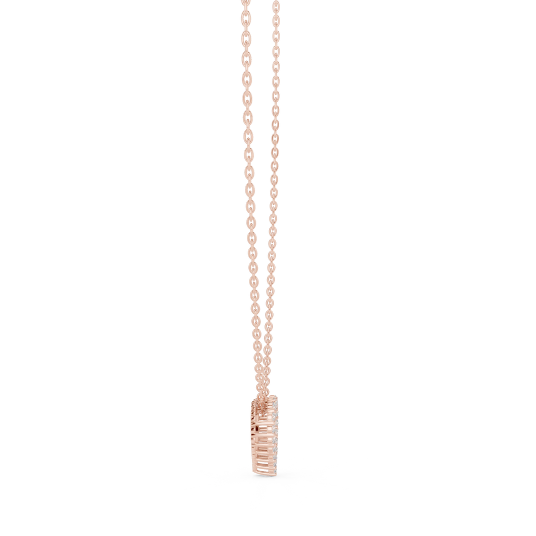 Open Heart Moissanite Slide Pendant in rose 925 sterling silver, view 3