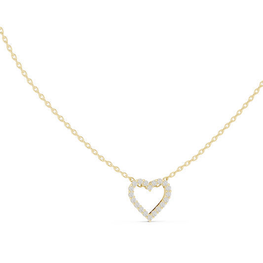 Open Heart Moissanite Slide Pendant in yellow 925 sterling silver, view 1